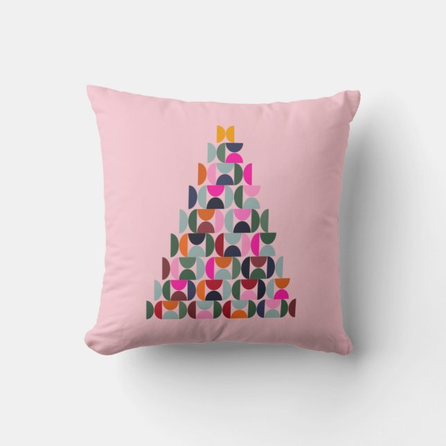 Roze kerstboom kussen (Voorkant)