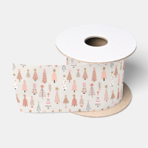 Roze kerstboom lint