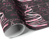 Roze kerstboom met lint borstkanker cadeaupapier (Rol Hoek)