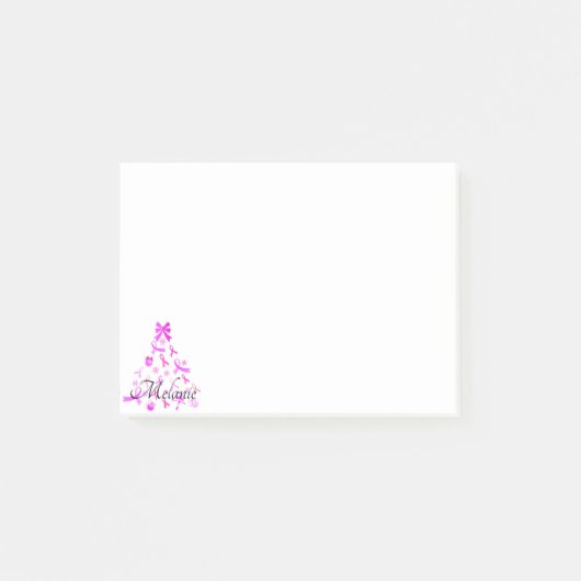 Roze kerstboom met lint post-it® notes (Voorkant)