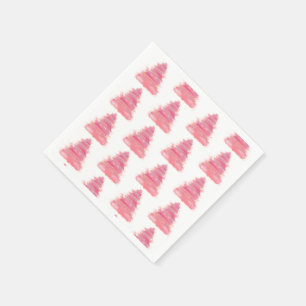 Roze kerstboom met Waterverf Servet