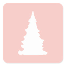 Roze kerstboom minimalistisch silhouet
