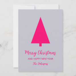 Roze kerstboom op lavendelgrijze achtergrond feestdagenkaart