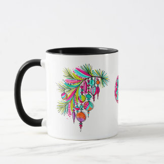 Roze kerstboom ornament esthetisch mok