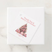 Roze Kerstboom Partij Bedankjes Labels (In situ)