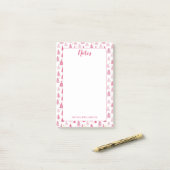Roze kerstboom post-it® notes (Op bureau)