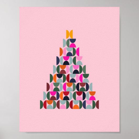 Roze kerstboom poster (Voorkant)