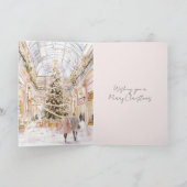 Roze Kerstboom Raam Kaart (Binnen)