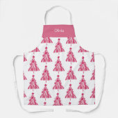 Roze kerstboom schort (Voorkant)