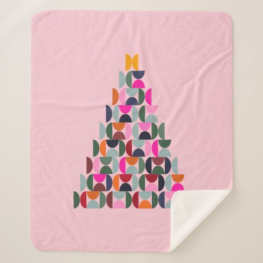 Roze kerstboom sherpa deken (Voorkant)