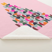 Roze kerstboom sherpa deken (3/4)