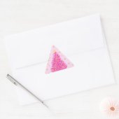 Roze kerstboom sterren driehoek sticker (Envelop)