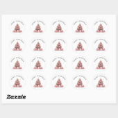 Roze kerstboom Sticker (Vel)