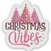 Roze kerstboom Sticker (Voorkant)