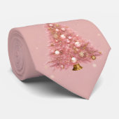 Roze kerstboom stropdas (Opgerold)