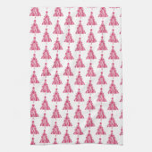 Roze kerstboom theedoek (Verticaal)