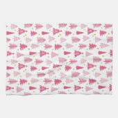 Roze kerstboom theedoek (Horizontaal)