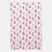Roze kerstboom theedoek (Verticaal)