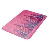 Roze kerstboom trendy preppy esthetiek badmat (Gekanteld)