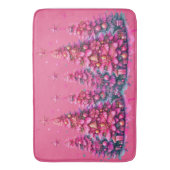 Roze kerstboom trendy preppy esthetiek badmat (Voorkant Verticaal)
