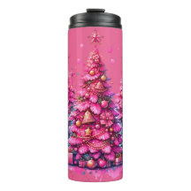 Roze kerstboom trendy preppy esthetiek