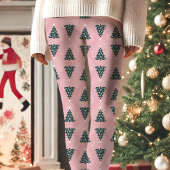 Roze kerstboomfeestdag leggings