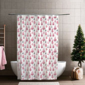 Roze kerstboomgordijn douchegordijn