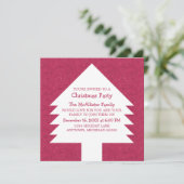 Roze kerstboomkoorts uitgenodigd kaart (Staand voorkant)