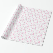 Roze kerstboompatroon cadeaupapier (Uitgerold)