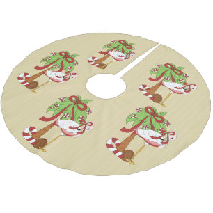 Roze kerstboomrok met flamingo kerstboom rok