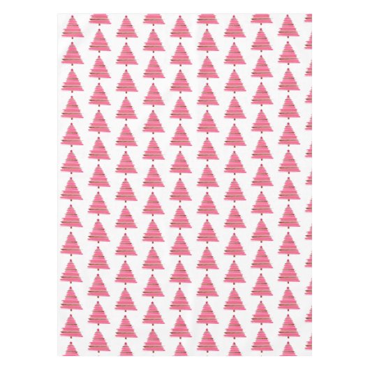 Roze kerstboomschilderij tafelkleed (Voorkant)