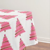 Roze kerstboomschilderij tafelkleed (Voorbeeld)