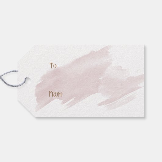 Roze Kerstcadeau Cadeaulabel (Achterkant Horizontaal)