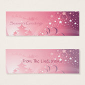 Roze kerstcadeau-Label Mini Visitekaartjes (Voorkant /achterkant)