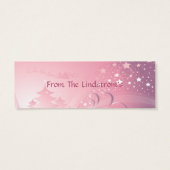 Roze kerstcadeau-Label Mini Visitekaartjes (Achterkant)