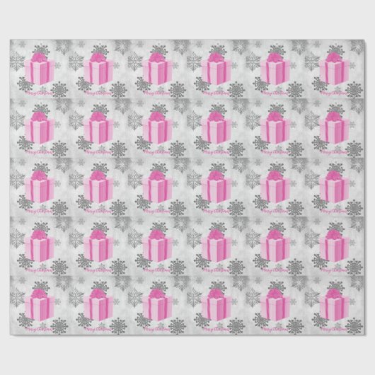 Roze kerstcadeaupapier cadeaupapier (Vlak)