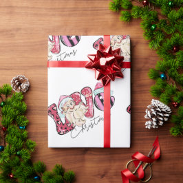 Roze kerstcadeaupapier van liefdesformaat cadeaupapier