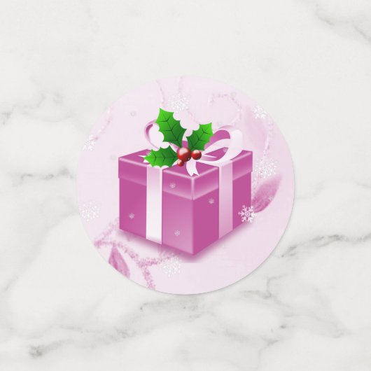 Roze kerstcadeaus Confetti (Kleine voorkant)