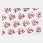 Roze kerstcadeaus inpakpapier vel (Voorkant 3)