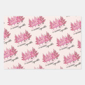 Roze kerstcadeaus inpakpapier vel (Voorkant 2)