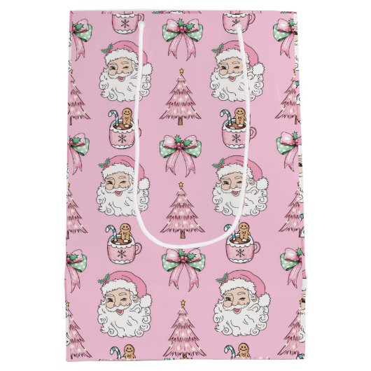 Roze kerstcadeautas medium cadeauzakje (Achterkant)