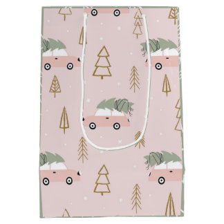 Roze Kerstcadeautas Medium Cadeauzakje