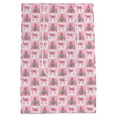 Roze kerstcadeautas medium cadeauzakje (Achterkant)