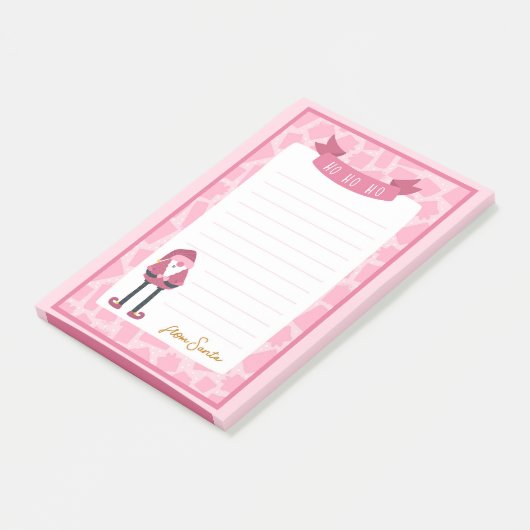 Roze kerstcadeautjes post-it® notes (Schuin)