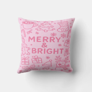 Roze kerstdoedel Gezellige kerst Kussen