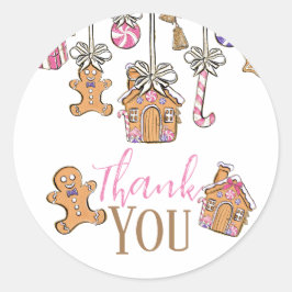 Roze kerstfeest dank u Sticker