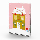 Roze Kerstfeest Kinderen Verjaardagsvakantie Fotoblokken (Rechts)