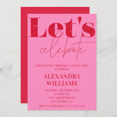 Roze Kerstfeest Laten we het vieren Kaart (Voorkant / Achterkant)