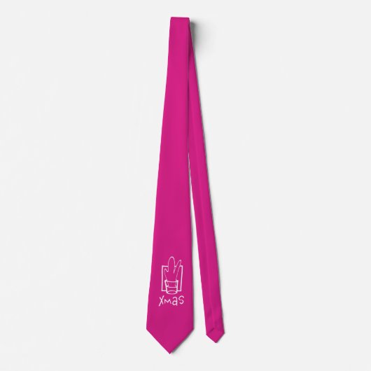 Roze Kerstfeest Stropdas (Voorkant)