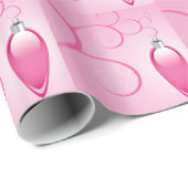 Roze kerstfeestdagen cadeaupapier (Rol Hoek)